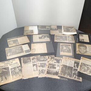 Vintage Boxing Newspaper Clippings Lot Muhammad Ali Rocky Marciano Joe Louis 719